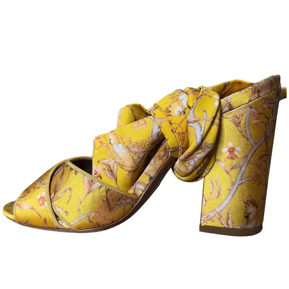 Tabitha Simmons x Johanna Ortiz Connie Jacquard Ankle Tie Sandals sz 37 EU - Picture 4 of 12